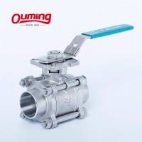 3-PC 2000psi Welding Ball Valve with ISO5211 Mounting Pad